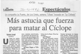 Más astucia que fuerza para matar al cíclope  [artículo] Rigoberto Carvajal.