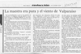La maestra era pura y el viento de Valparaíso  [artículo] Sara Vial.