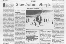 Sobre Clodomiro Almeyda  [artículo] René Abeliuk Manasevich.