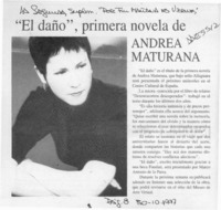 "El daño", la primera novela de Andrea Maturana  [artículo].