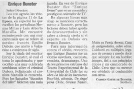Enrique Bunster  [artículo] Carmen Gaete de Bunster.