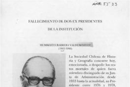 Fallecimiento de dos ex presidentes de la institución  [artículo] Sergio Martínez Baeza.