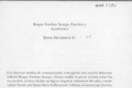 Roque Esteban Scarpa: escritor y académico  [artículo] Erwin Haverbeck O.