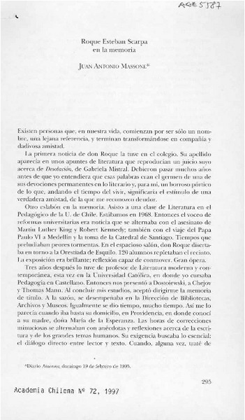 Roque Esteban Scarpa en la memoria  [artículo] Juan Antonio Massone.