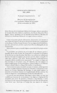 Genealogía cristiana del Abbá  [artículo] Joaquín Alliende Luco.