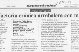 Insatisfactoria crónica arrabalera con máscaras  [artículo] Pedro Labra.