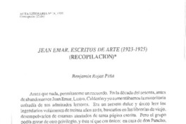 Jean Emar, escritos de arte (1923-1925)