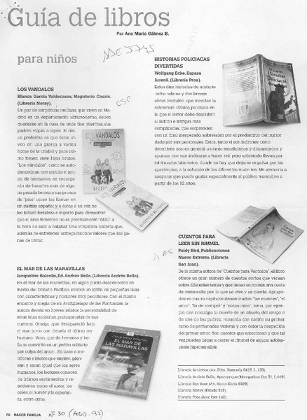 Guía de libros  [artículo] Ana María Gálmez B.