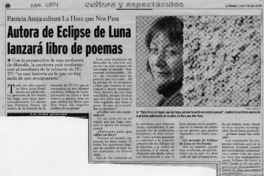 Autora de Eclipse de luna lanzará libro de poemas