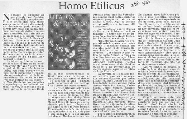 Homo etilicus  [artículo] Carolina Andonie Dracos.