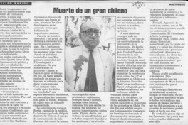 Muerte de un gran chileno  [artículo] Martín Ruiz.