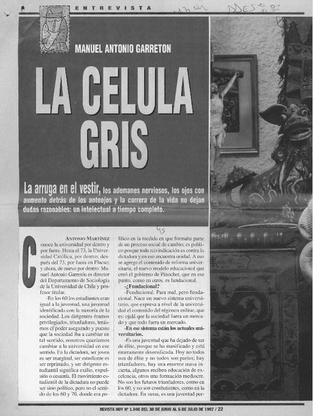 La célula gris  [artículo] Antonio Martínez.