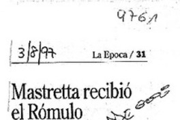 Mastretta recibió el Rómulo Gallegos  [artículo].