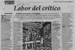 Labor del crítico  [artículo] Cristián Gómez.