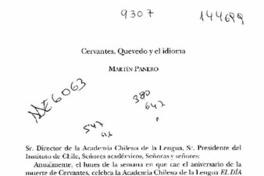Cervantes, Quevedo y el idioma  [artículo] Martín Panero.