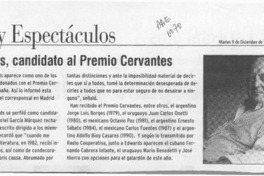 Jorge Edwards, candidato al Premio Cervantes  [artículo].