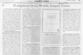 El Arquitecto de La Moneda Joaquín Toesca  [artículo].