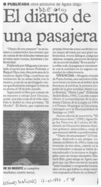 El Diario de una pasajera  [artículo].