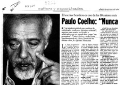 Paulo Coelho, "Nunca me dejé intimidar por la crítica"  [artículo] Andrés Gómez B.