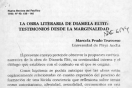 La obra literaria de Diamela Eltit, testimonios desde la Marginalidad  [artículo] Marcela Prado Traverso.