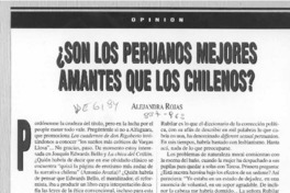 Son los peruanos mejores amantes que los chilenos?  [artículo] Alejandra Rojas.