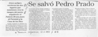 Se salvó Pedro Prado  [artículo].