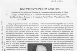 Don Vicente Pérez Rosales  [artículo] Sergio Martínez Baeza.
