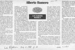 Alberto Romero  [artículo] Luis Alberto Mansilla.