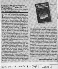 Sistemas diagnósticos en psiquiatría  [artículo] Ramón Florenzano Urzúa.