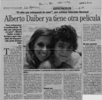 Alberto Daiber ya tiene otra película  [artículo] R. G.