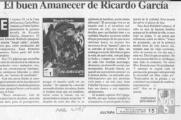 El buen amanecer de Ricardo García  [artículo] Fernando Quilodrán.