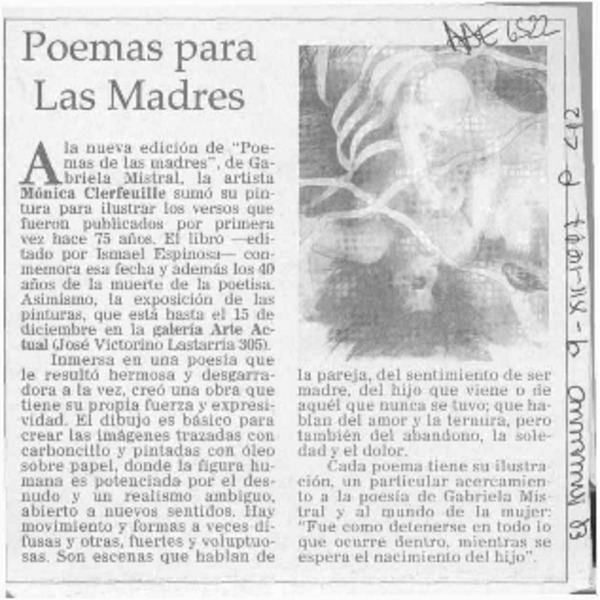 Poemas para las madres  [artículo].