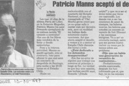 Patricio Manns aceptó el desafío  [artículo].