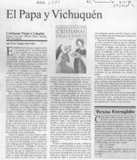 El Papa y Vichuquén  [artículo] Luis Vargas Saavedra.