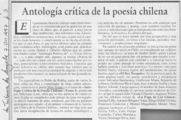 Antología crítica de la poesía chilena  [artículo] Wellington Rojas Valdebenito.