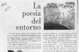 La Poesía del entorno  [artículo].