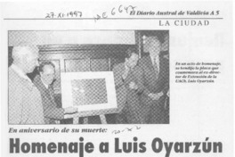 Homenaje a Luis Oyarzún  [artículo].