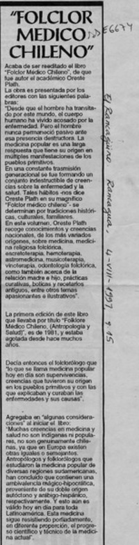 "Folclor médico chileno"  [artículo].