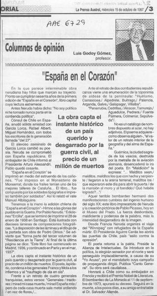 "España en el corazón"  [artículo] Luis Godoy Gómez.