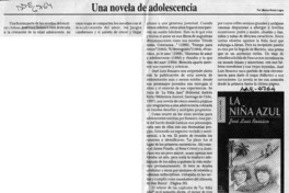 Una novela de adolescencia  [artículo] Marino Muñoz Lagos.