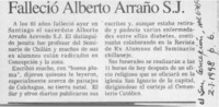 Falleció Alberto Arraño S.J.  [artículo].