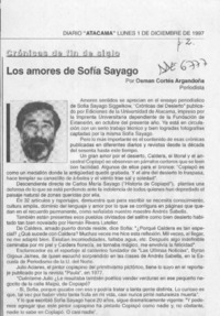 Los amores de Sofía Sayago  [artículo] Osmán Cortés Argandoña.