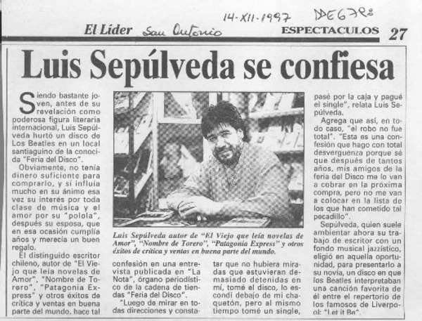 Luis Sepúlveda se confiesa  [artículo].