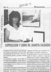 Exposición y libro de Juanita Salgado  [artículo].