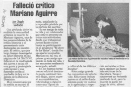 Falleció crítico Mariano Aguirre  [artículo] Juan Chapple.