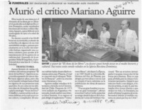 Murió el crítico Mariano Aguirre  [artículo].
