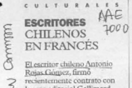 Escritores chilenos en francés  [artículo].