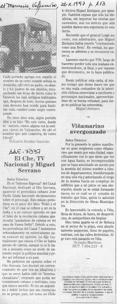 El Che, TV Nacional y Miguel Serrano  [artículo] Miguel Serrano.