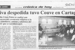 Emotiva despedida tuvo Couve en Cartagena  [artículo].