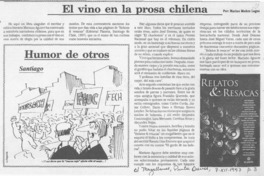 El vino en la prosa chilena  [artículo] Marino Muñoz Lagos.